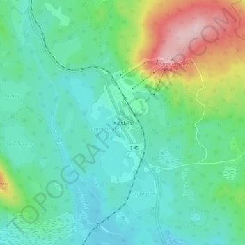 Kåbdalis topographic map, elevation, terrain