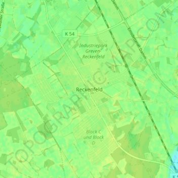 Reckenfeld topographic map, elevation, terrain