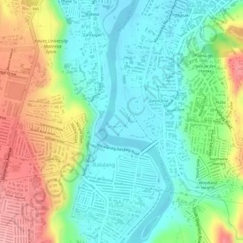 Cala-Cala topographic map, elevation, terrain