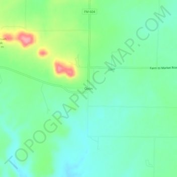 Oplin topographic map, elevation, terrain