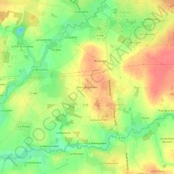 Place du Sabotier topographic map, elevation, terrain