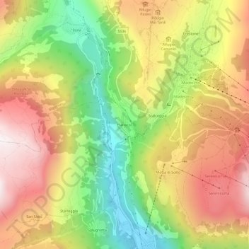 Pianazzo topographic map, elevation, terrain