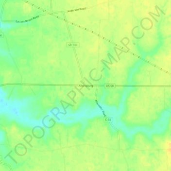 Allensburg topographic map, elevation, terrain