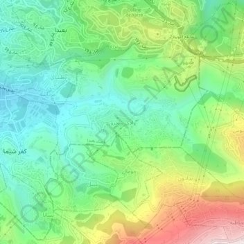 Wadi Chahrour topographic map, elevation, terrain