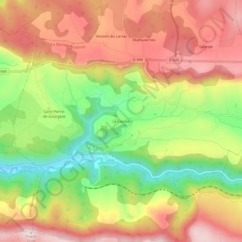 Le Causse topographic map, elevation, terrain