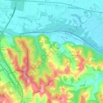 Ceršak topographic map, elevation, terrain