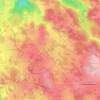 La Dause topographic map, elevation, terrain