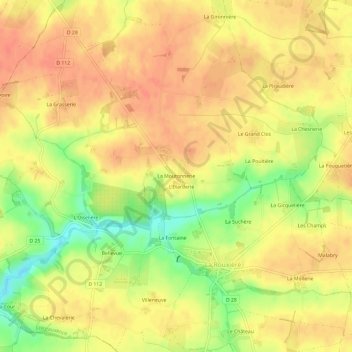 La Moutonnerie topographic map, elevation, terrain