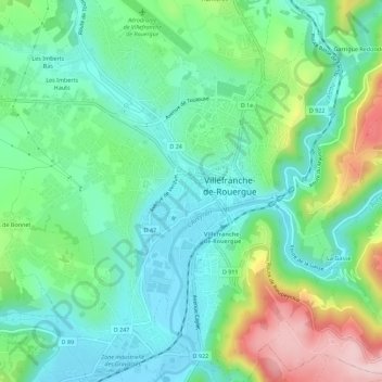 Les Ruelles topographic map, elevation, terrain