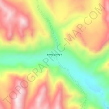 Pallccapampa topographic map, elevation, terrain