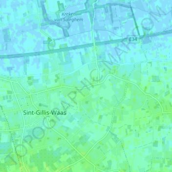 Okkevoorde topographic map, elevation, terrain