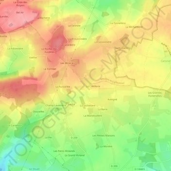 Le Moulinet topographic map, elevation, terrain
