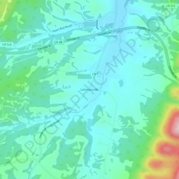 Lahmansville topographic map, elevation, terrain