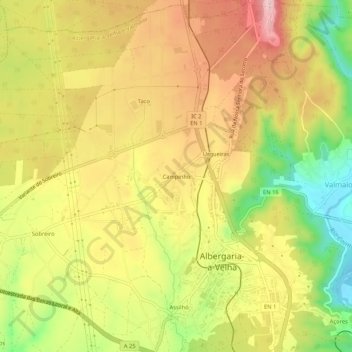 Campinho topographic map, elevation, terrain