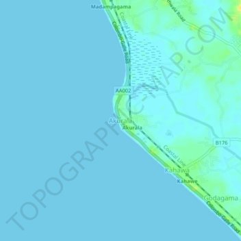 Akurala topographic map, elevation, terrain