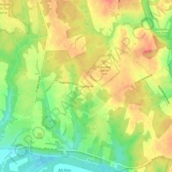 Sugarland topographic map, elevation, terrain