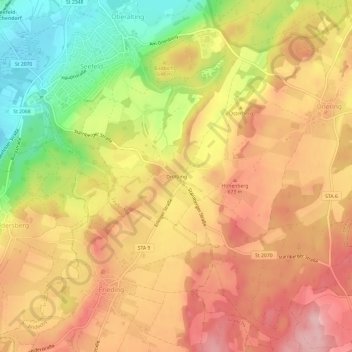 Drößling topographic map, elevation, terrain