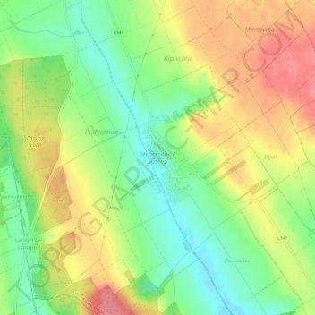 Nebersdorf topographic map, elevation, terrain