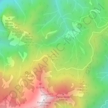 Piglionico topographic map, elevation, terrain