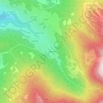 La Boutière topographic map, elevation, terrain