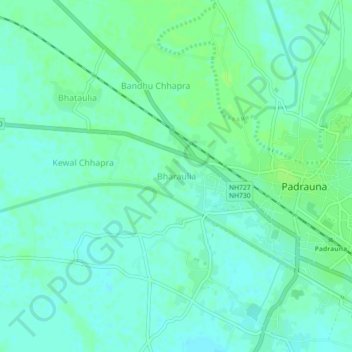 Bharaulia topographic map, elevation, terrain