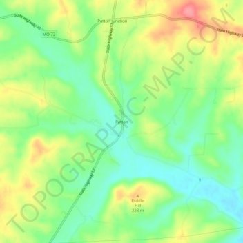 Patton topographic map, elevation, terrain