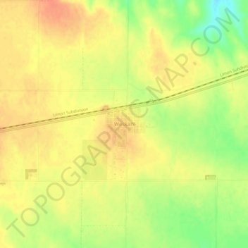 Weskan topographic map, elevation, terrain