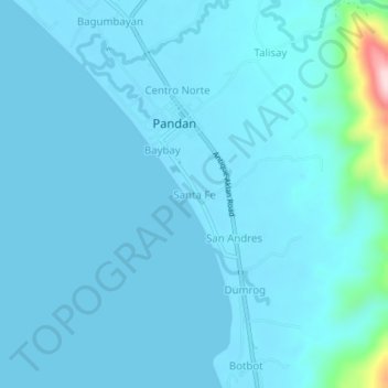 Santa Fe topographic map, elevation, terrain