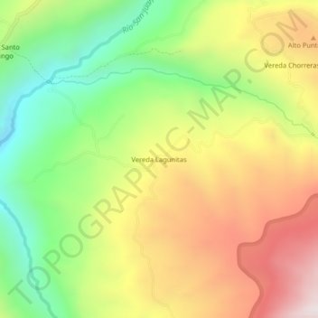 Vereda Lagunitas topographic map, elevation, terrain