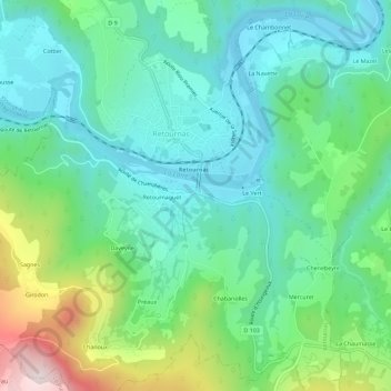 Les Ribes topographic map, elevation, terrain