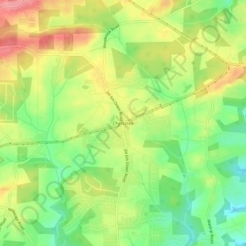 Chestatee topographic map, elevation, terrain