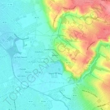 Balados topographic map, elevation, terrain