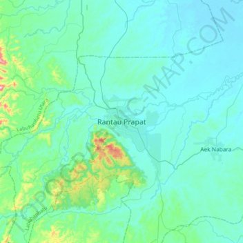 Rantau Prapat topographic map, elevation, terrain