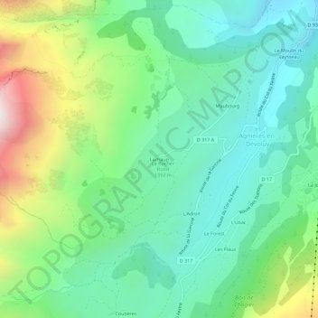 Lachaup topographic map, elevation, terrain