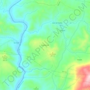 Gandariças topographic map, elevation, terrain
