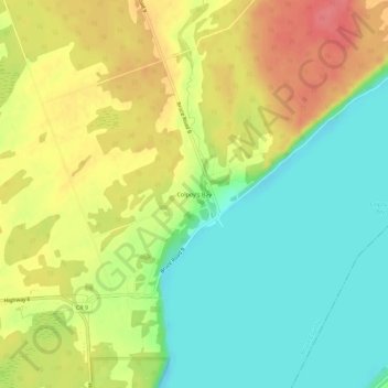 Colpoy's Bay topographic map, elevation, terrain
