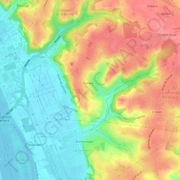 Berliquet topographic map, elevation, terrain
