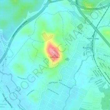 Bukit Tadun topographic map, elevation, terrain