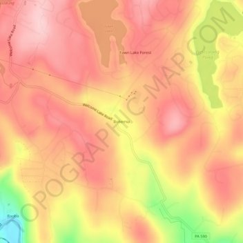 Bohemia topographic map, elevation, terrain