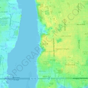 Floral Bluff topographic map, elevation, terrain