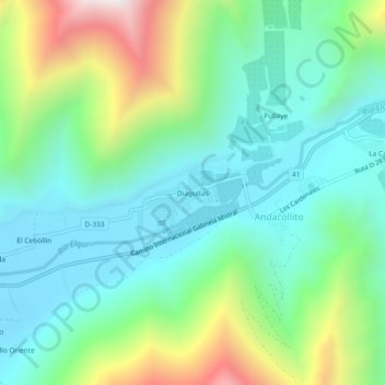 Diaguitas topographic map, elevation, terrain
