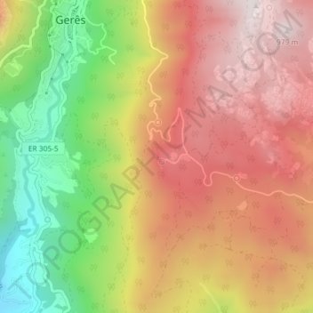 Pedra Bela topographic map, elevation, terrain