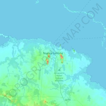 Nueva Gerona topographic map, elevation, terrain