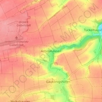 Acholshausen topographic map, elevation, terrain