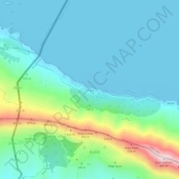 Zogaj topographic map, elevation, terrain