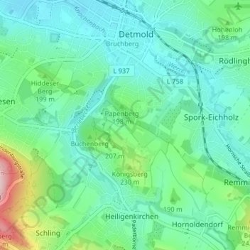 Lippischer Meierhof topographic map, elevation, terrain