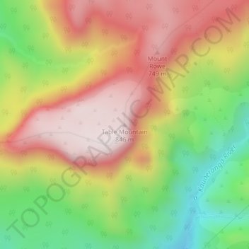 Table Mountain topographic map, elevation, terrain