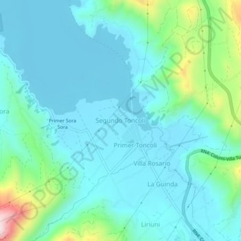 Segundo Toncoli topographic map, elevation, terrain