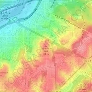 Good Hope Hill topographic map, elevation, terrain