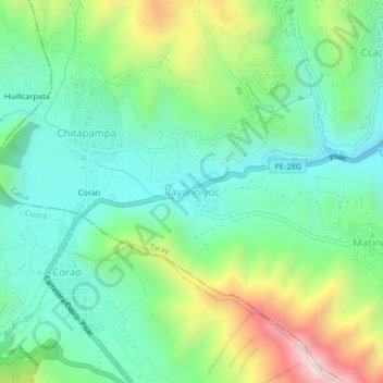 Rayanniyoc topographic map, elevation, terrain